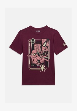 GAP, SPIDER MAN APRIL - T-shirt con stampa - plum pudding