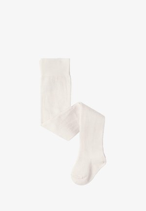 Lyserøde strikkede strømpebukser med en glat tekstur, der har en fold-over talje og sømløst tådesign. Velegnet til forskellige anledninger.