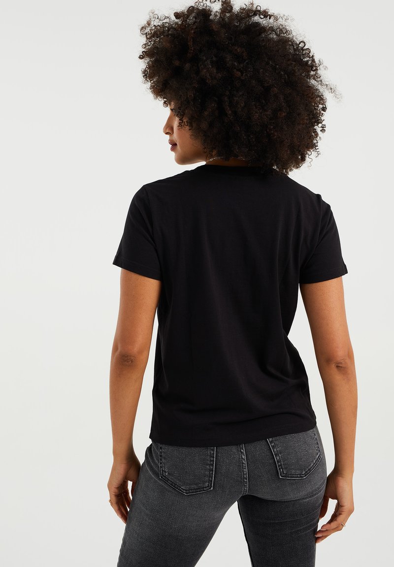 Damen T-Shirts | WE Fashion T-Shirt basic black/schwarz - KL71573 Damen T-Shirts | WE Fashion T-Shirt basic black/schwarz - KL71573