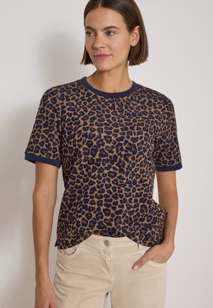 Cecil, ROUND-NECK T-SHIRT WITH LEOPARD PRINT - T-shirt imprimé - creamy mocha