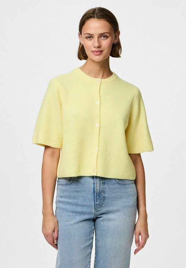 PCSILLY O-NECK - Strickjacke - pale banana