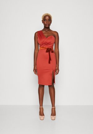 WAL G. TATIANA BOW MIDI - Kokteilinė suknelė / vakarėlių suknelė - terracotta