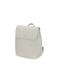 Světlomodrý batoh vyrobený z hladkého syntetického materiálu. Disponuje klopovým uzávěrem, horním uchopovačem a nastavitelnými popruhy na ramena. Minimální viditelnost značky.