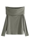 REGULAR FIT - OFF THE SHOULDER - Jumper - green