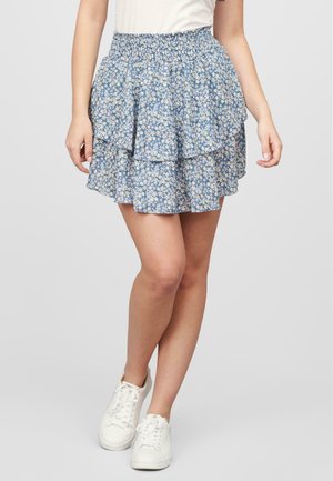 Cloud 5ive MIT ALLOVER FLOWER PRINT UND GUMMIBUND - A-linjainen hame - blue