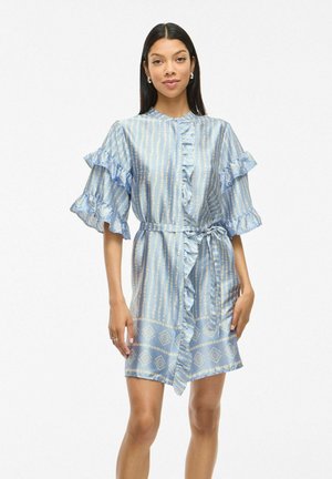 VILA KURZ KURZARM - Shirt dress - kentucky blue