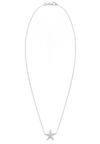 Sølv halskæde med en søstjerne vedhæng dekoreret med funklende detaljer. Kæden er delikat med en sikker lås. Simpelt, elegant design.