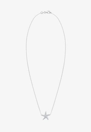 Sølv halskæde med en søstjerne vedhæng dekoreret med funklende detaljer. Kæden er delikat med en sikker lås. Simpelt, elegant design.