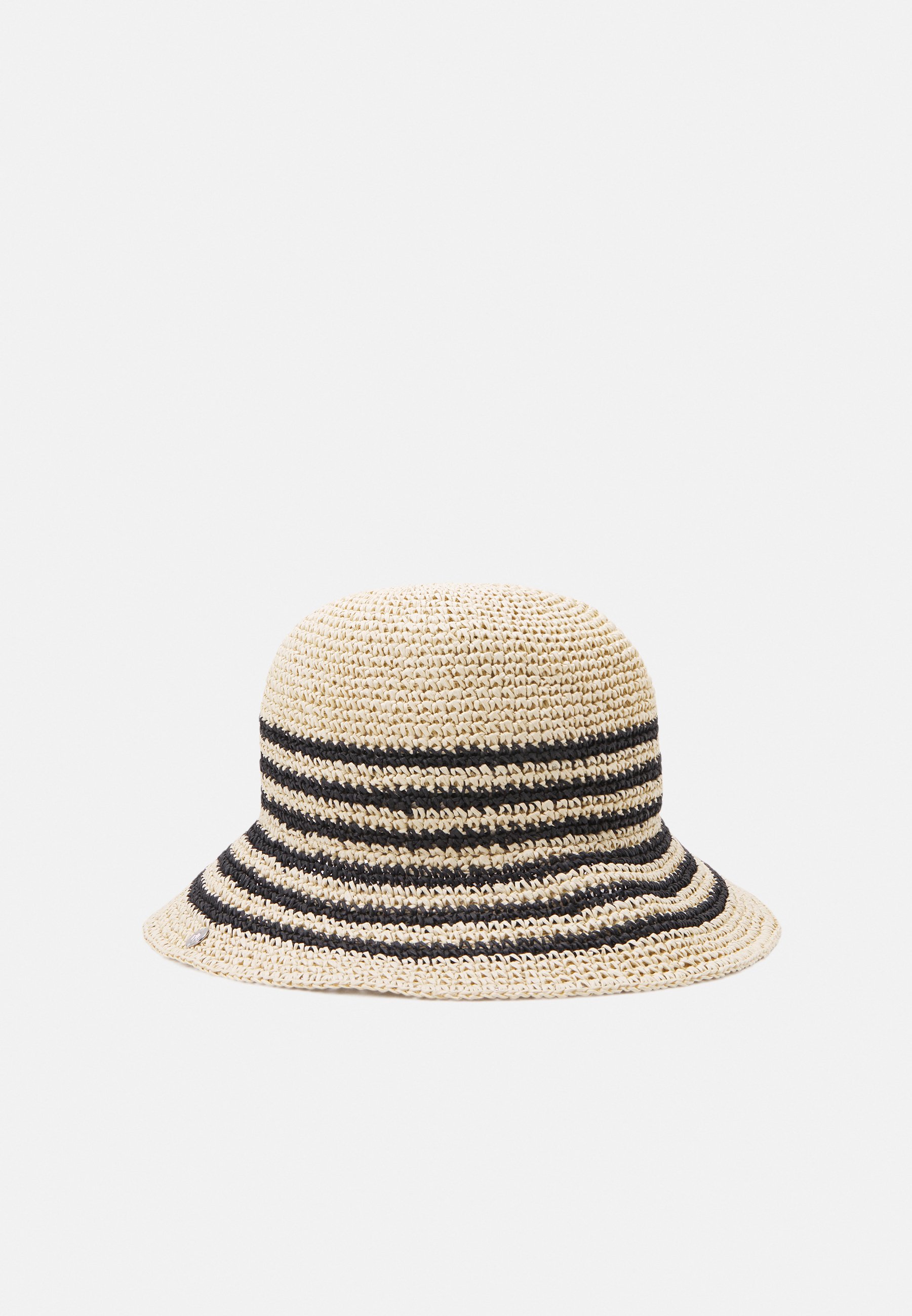 Lauren Ralph Lauren Stripe Crocht Bucket Hut Natural Black Beige Zalando De