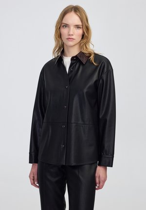 Imitatieleren jas - black