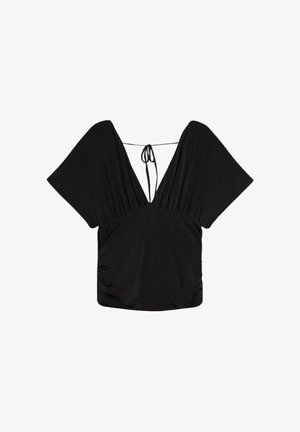 Bershka, TOP - Bluză - black