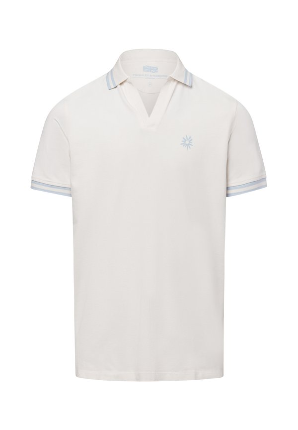 Poloshirt - ecru hellblau
