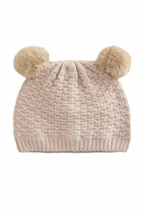 Next, DOUBLE POM BABY BEANIE . - Beanie - brown pointelle knitted