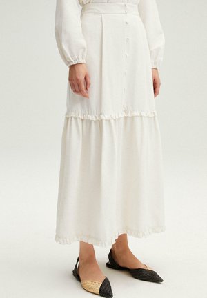 Touché Privé HIGH WAIST FRILL DETAILED - A-snit nederdel - beige