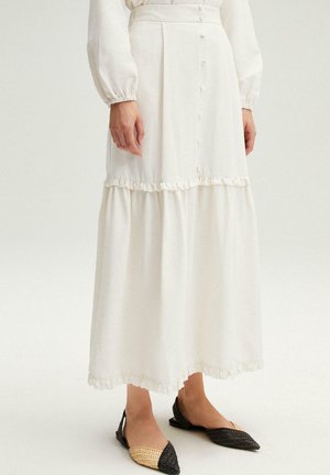 HIGH WAIST FRILL DETAILED - Gonna a campana - beige