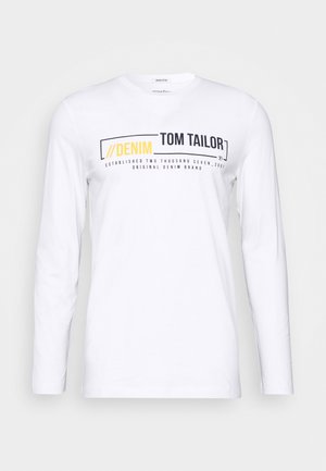 TOM TAILOR DENIM LONGSLEEVE WITH CHEST PRINT - Langærmet T-shirt - white