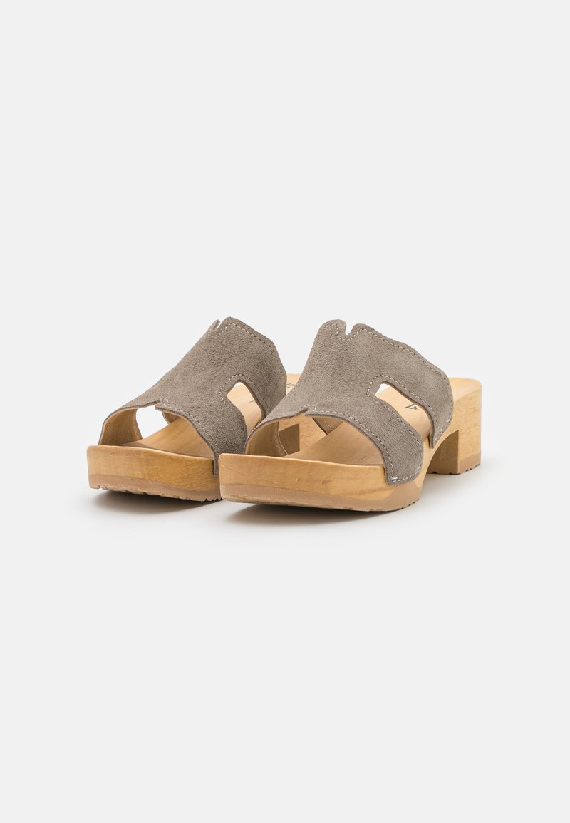 Damen Flache Pantoletten | Softclox PERNILLA Clogs taupe/natur/taupe - ZE64206 Damen Flache Pantoletten | Softclox PERNILLA Clogs taupe/natur/taupe - ZE64206