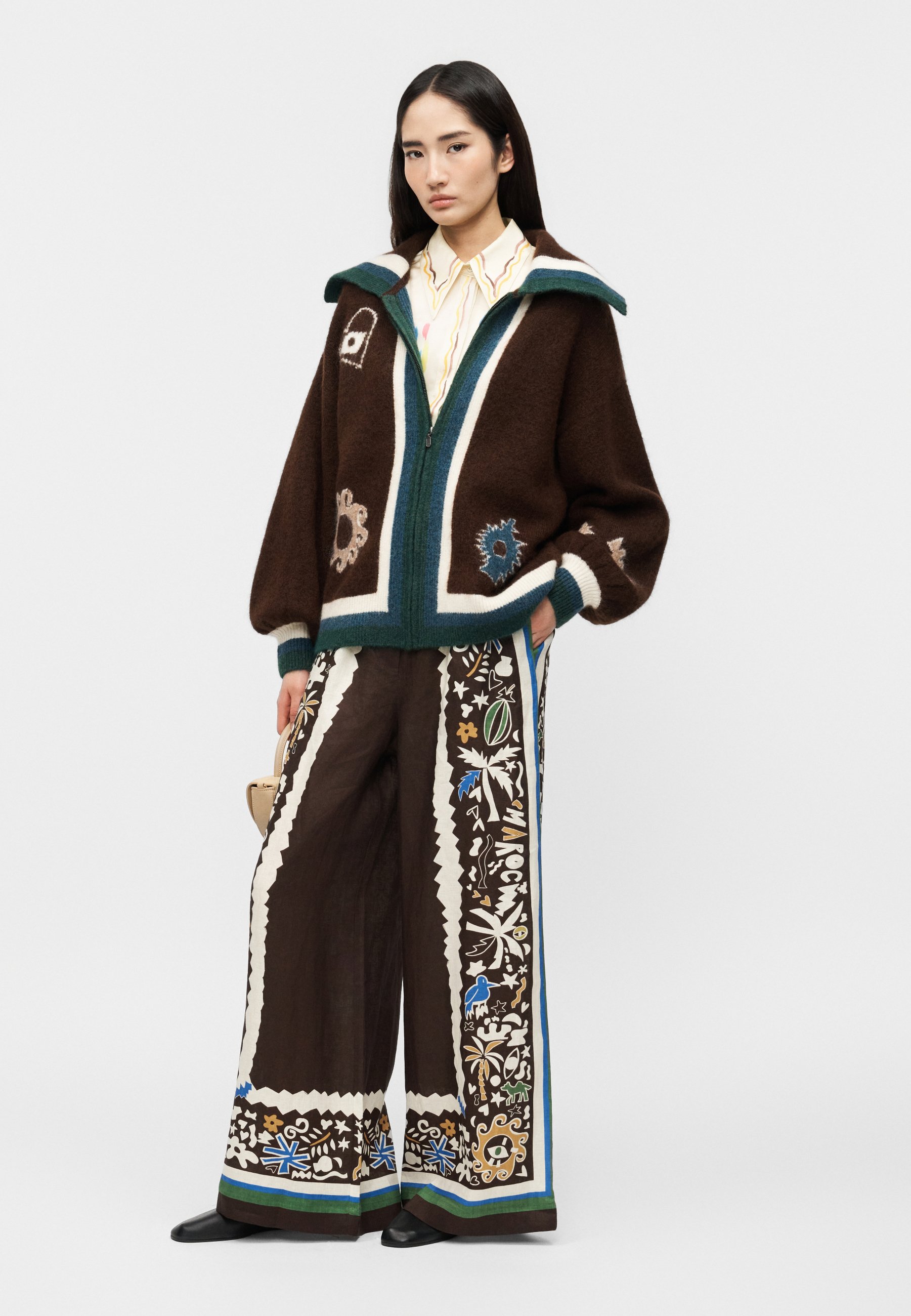 Alemais MAROC ZIP UP CARDIGAN - Cardigan - chocolate/brown