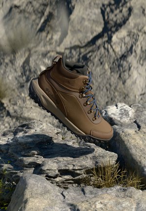Columbia BURNSIDER WATERPROOF - Trekingové boty - dark brown/dark mountain