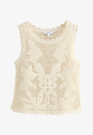 Next, REGULAR FIT - CROCHET SLEEVELESS - Topp - ecru