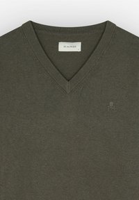 Scalpers V NECK - Strickpullover - olive