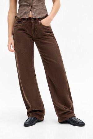 BDG KAYLA LOWRIDER CORD - Stoffhose - brown
