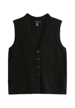New Look, BUTTON THROUGH V-NECK WAISTCOAT - Chaleco - black