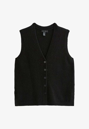 New Look, BUTTON THROUGH V-NECK WAISTCOAT - Bodywarmer - black
