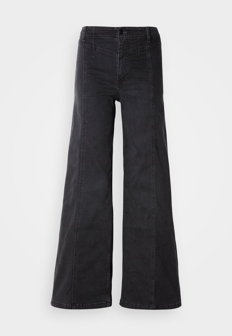 Free People Wide leg zwart denim/blackdenim