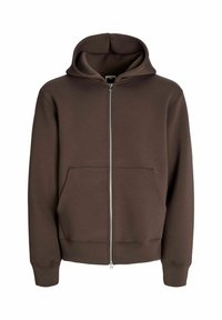LOCKER GESCHNITTEN KAPUZE  - Športna jopa s kapuco na zadrgo - seal brown