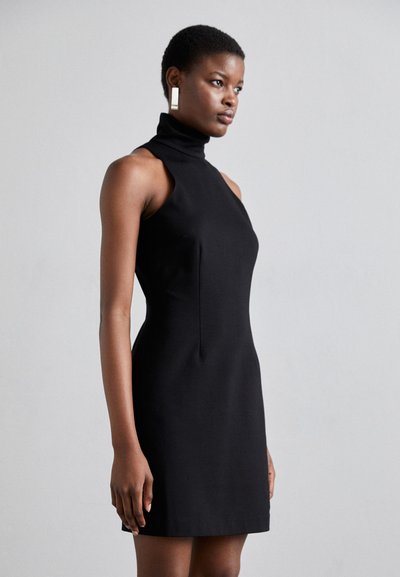 Sara Battaglia HIGH NECK MINI DRESS - Dzsörzéruha - black