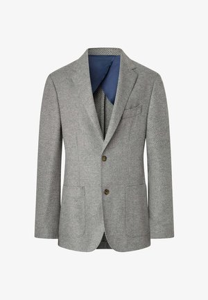 Façonnable BIRDEYE WEAVE - Blazer - light grey marl
