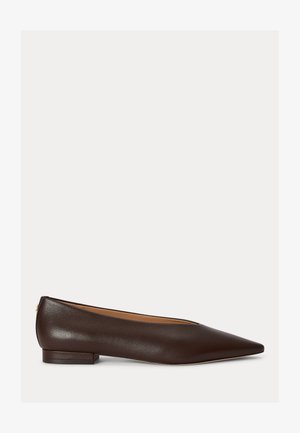 Lauren Ralph Lauren, AUDRI NAPPA LEATHER BALLET FLAT - Μπαλαρίνες - chestnut brown