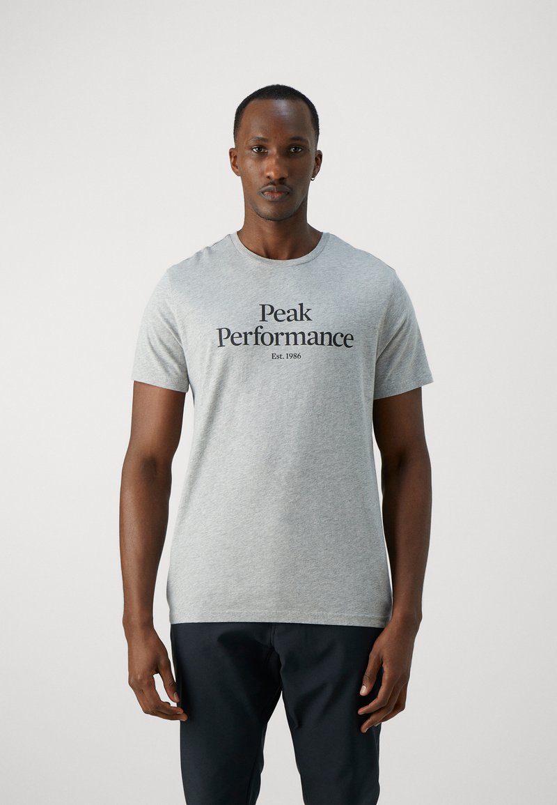 Peak Performance - ORIGINAL TEE - T-shirt imprimé - med grey melange/black, Agrandir