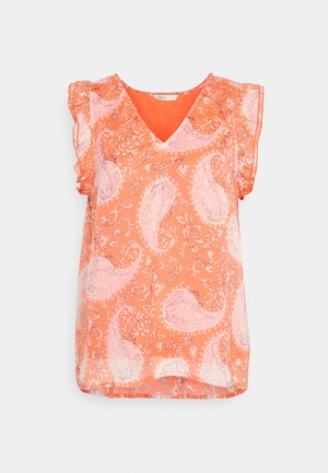 ONLY Petite, ONLAVEY LIFE V NECK - Blúzka - tigerlily