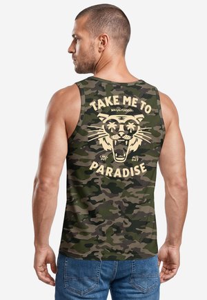 Neverless, TANKTOP HERREN MIT GRAFIK-PRINT - DESIGN PARADISE TIGER - - Top - slim fit woodland-camo