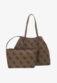 Guess ORLINA LOGO SATCHEL - Handtas - latte logo/brown/bruin Guess ORLINA LOGO SATCHEL - Handtas - latte logo/brown/bruin