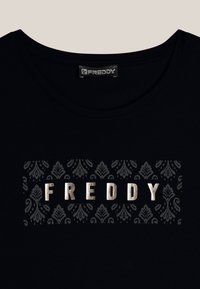 Freddy LEGGERO CON GRAFICA FLOREALE - Camiseta estampada - nero