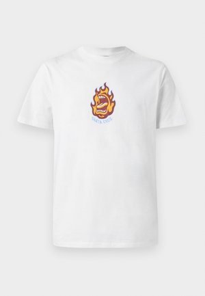 SCREAMING FLAME FRONT UNISEX - Nyomott mintás póló - white