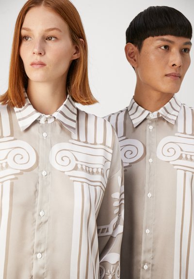 HOUSE OF JAFFA UNISEX - Πουκαμίσα με κουμπιά - beige/white