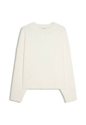 Bershka, BOXY ROUND NECK - SWEATER - Pullover - white