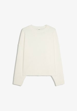 Bershka, BOXY ROUND NECK - SWEATER - Pullover - white