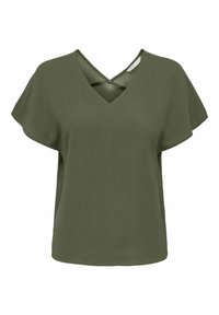 ONLY NORMAL GESCHNITTEN RUDHALS  - T-shirt basic - khaki