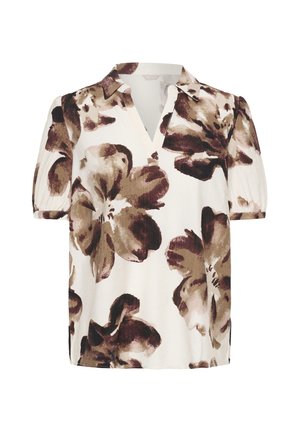 Bon'A Parte, BPFENELLA BLOUSE - Bluse - sea salt brown bigflower print