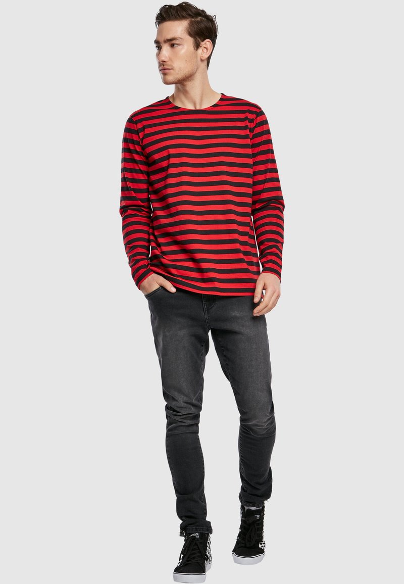Urban Classics SHORT RIB WIDE V NECK LONGSLEEVE - Maglietta A Manica Lunga Black Ur621d079 Q11