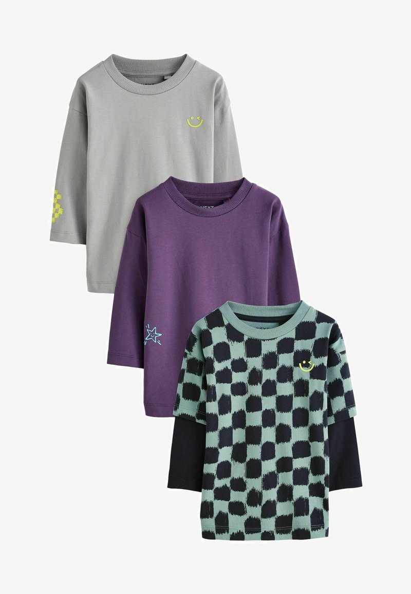 Next LONG SLEEVE 3 PACK- REGULAR FIT - Langarmshirt - grey black
