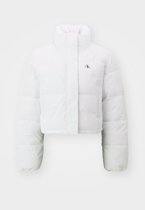 Calvin Klein Jeans MATTE CROPPED PUFFER - Vinterjakke - bright white