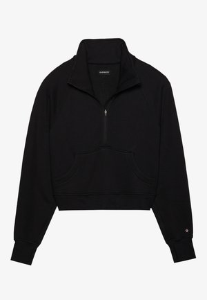 Even&Odd active OVERSIZED HIGH NECK FLEECE WITH 1/2 ZIP - Sportinis megztinis - black