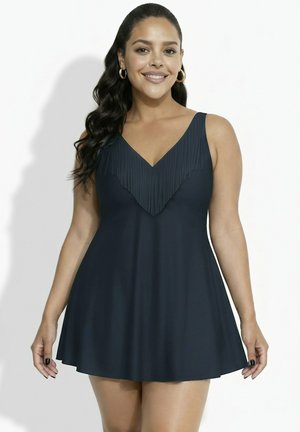 Ulla Popken ROBE DE BAIN À BONNETS SOUPLES, ARMATURES ET DÉCOLLETÉ EN FORME DE CŒUR. MATIÈRE RECYCLÉE. - Doplňky na pláž - marine