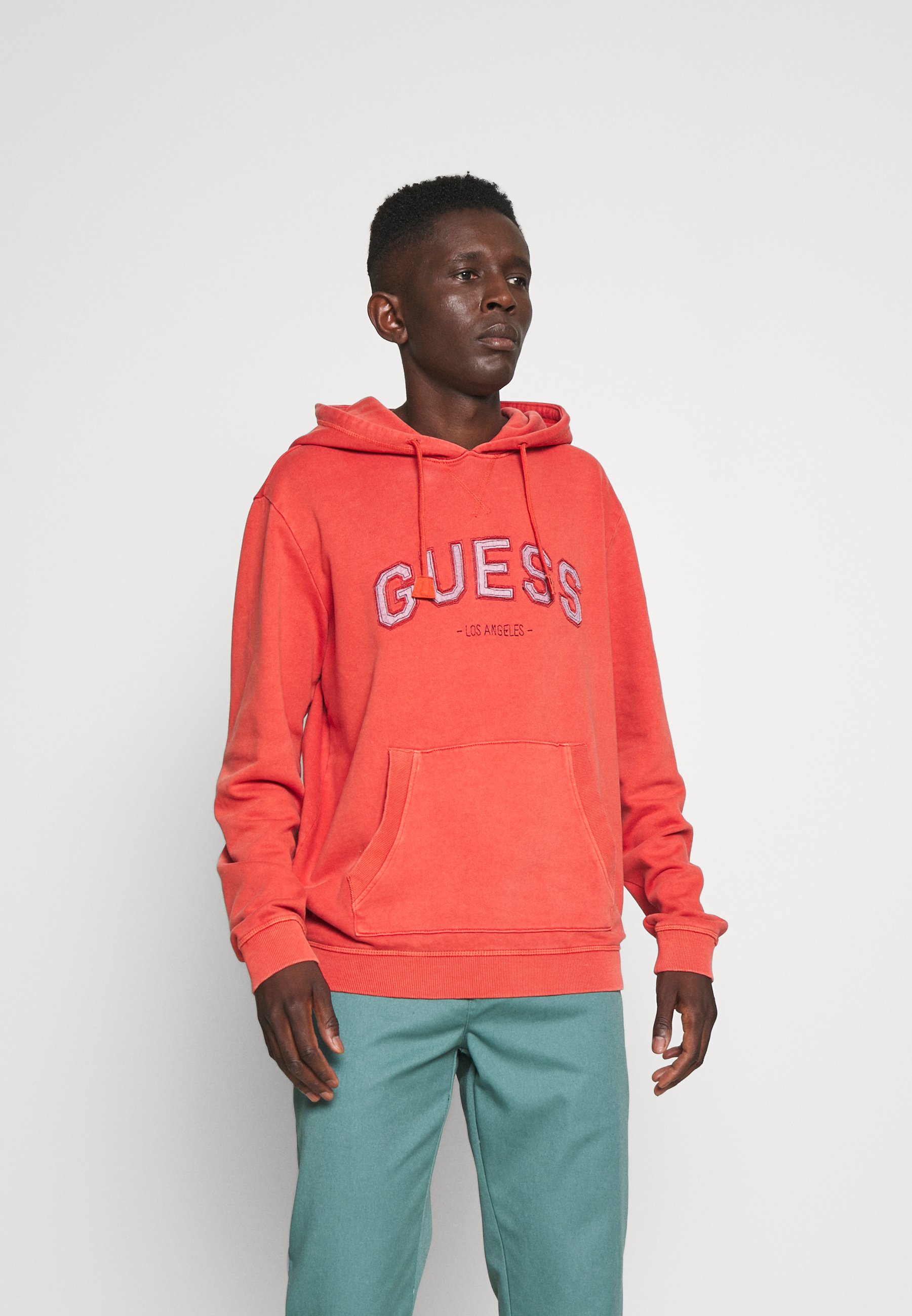 red guess hoodie
